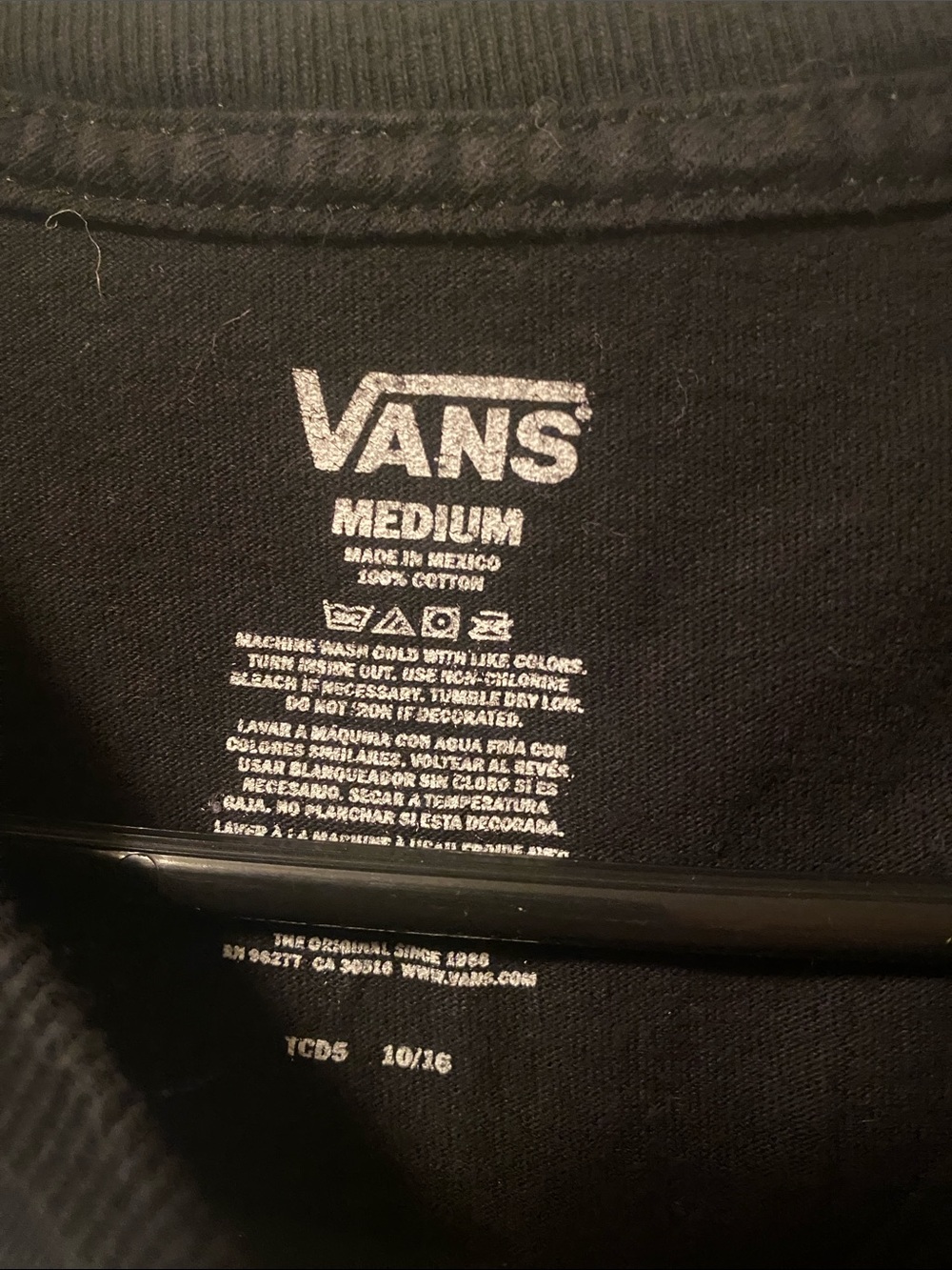 Vans Black Men’s Tee with White Logo - Picture 2 of 4